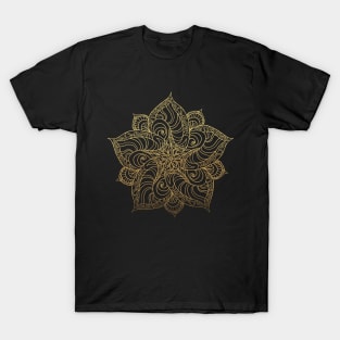 Leaf Mandala Gold T-Shirt